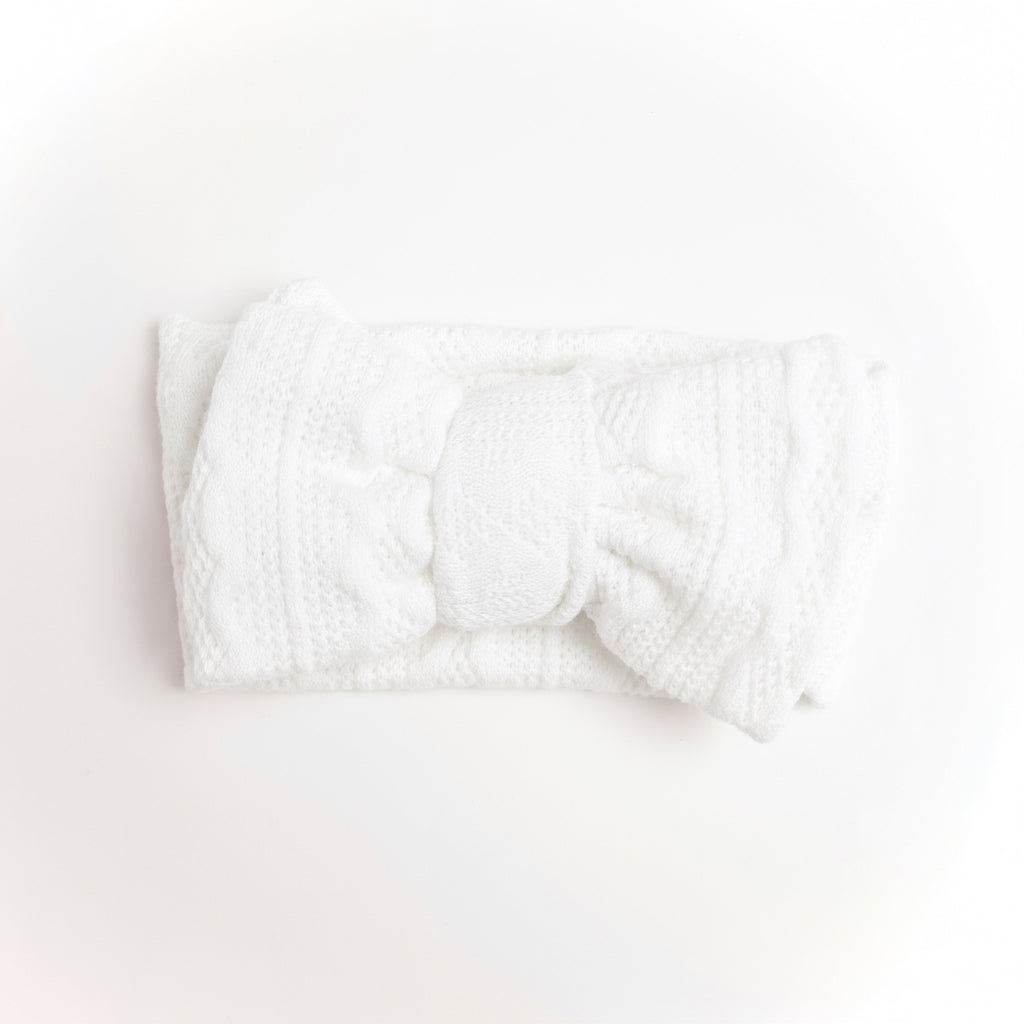 Stickat Hårband - Vitt