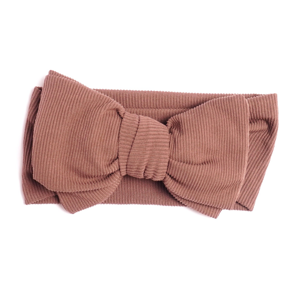Ribbat Hårband - Brunt