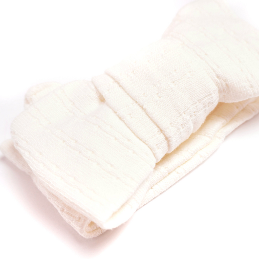 Pointelle Hårband - Benvit