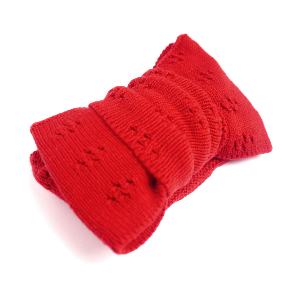 Pointelle Stickad Hårband - Röd