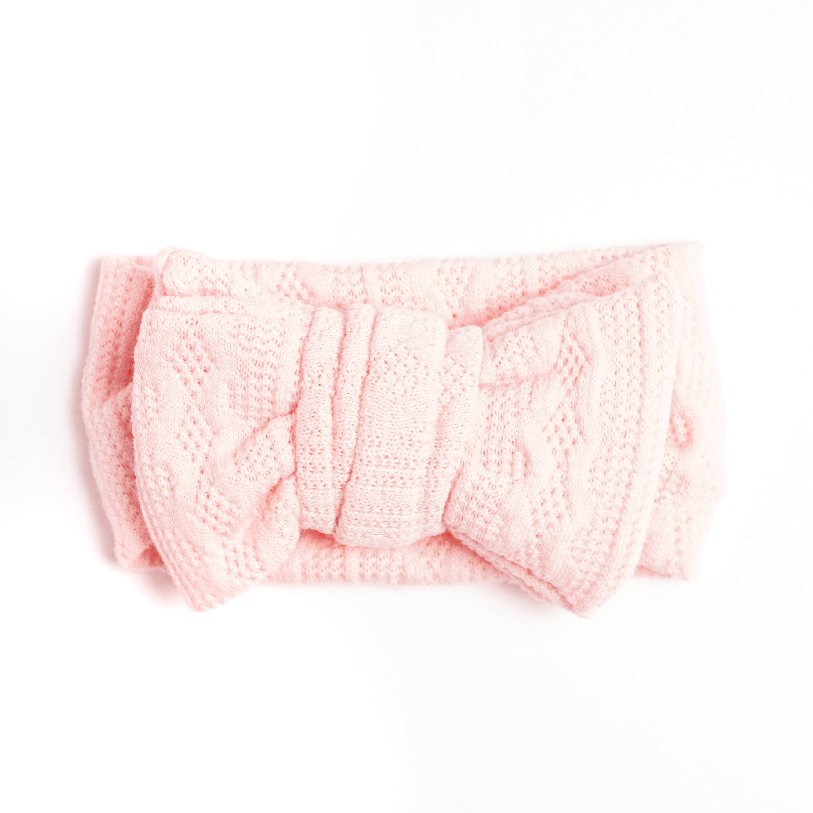 Stickat Hårband - Babyrosa