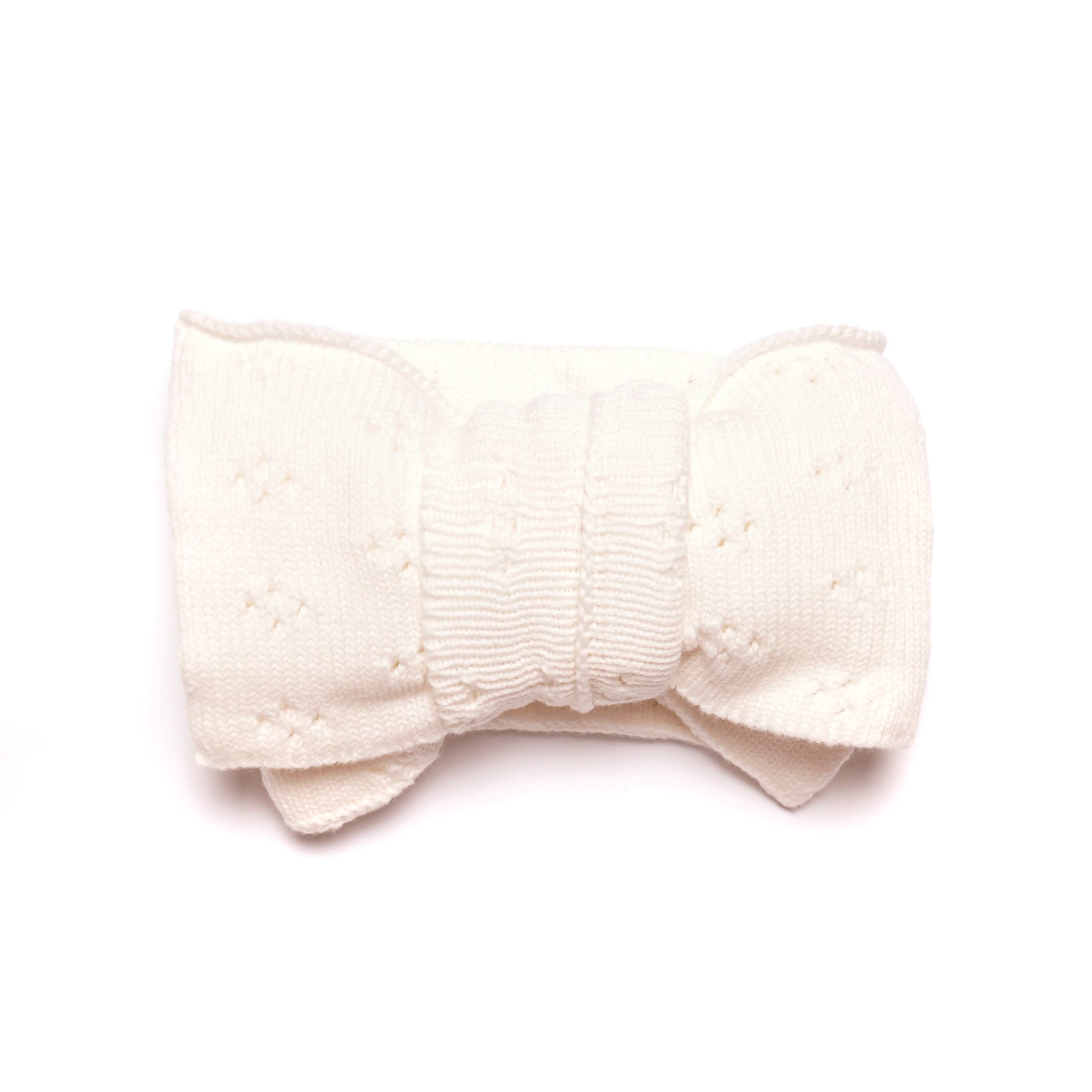 Pointelle Stickad Hårband - benvit