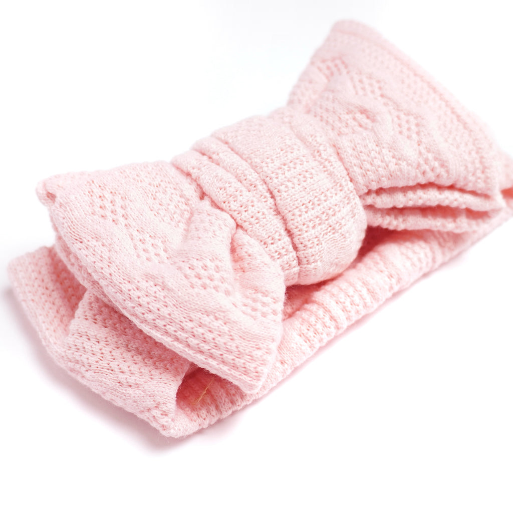 Stickat Hårband - Babyrosa