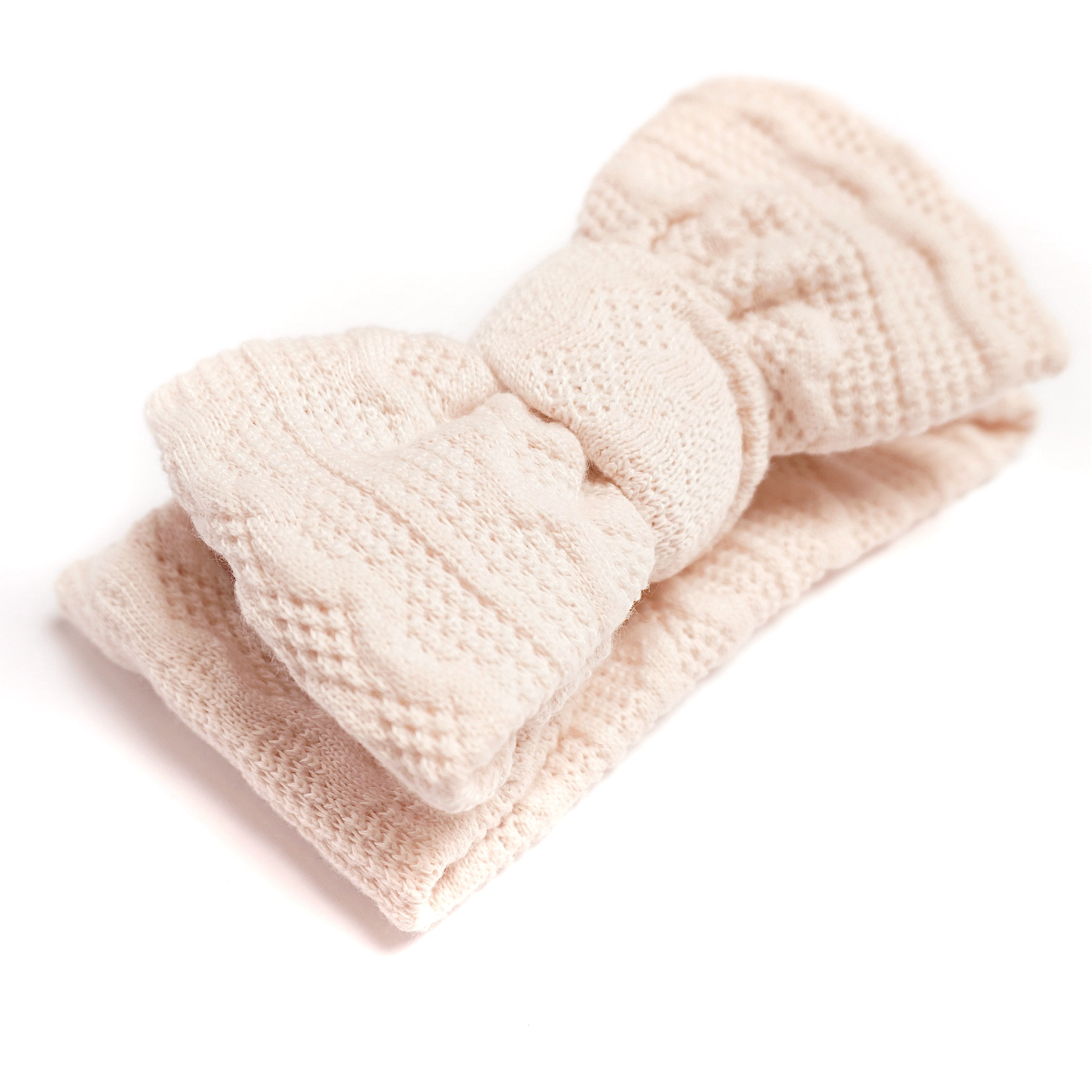 Stickat Hårband - Offwhite