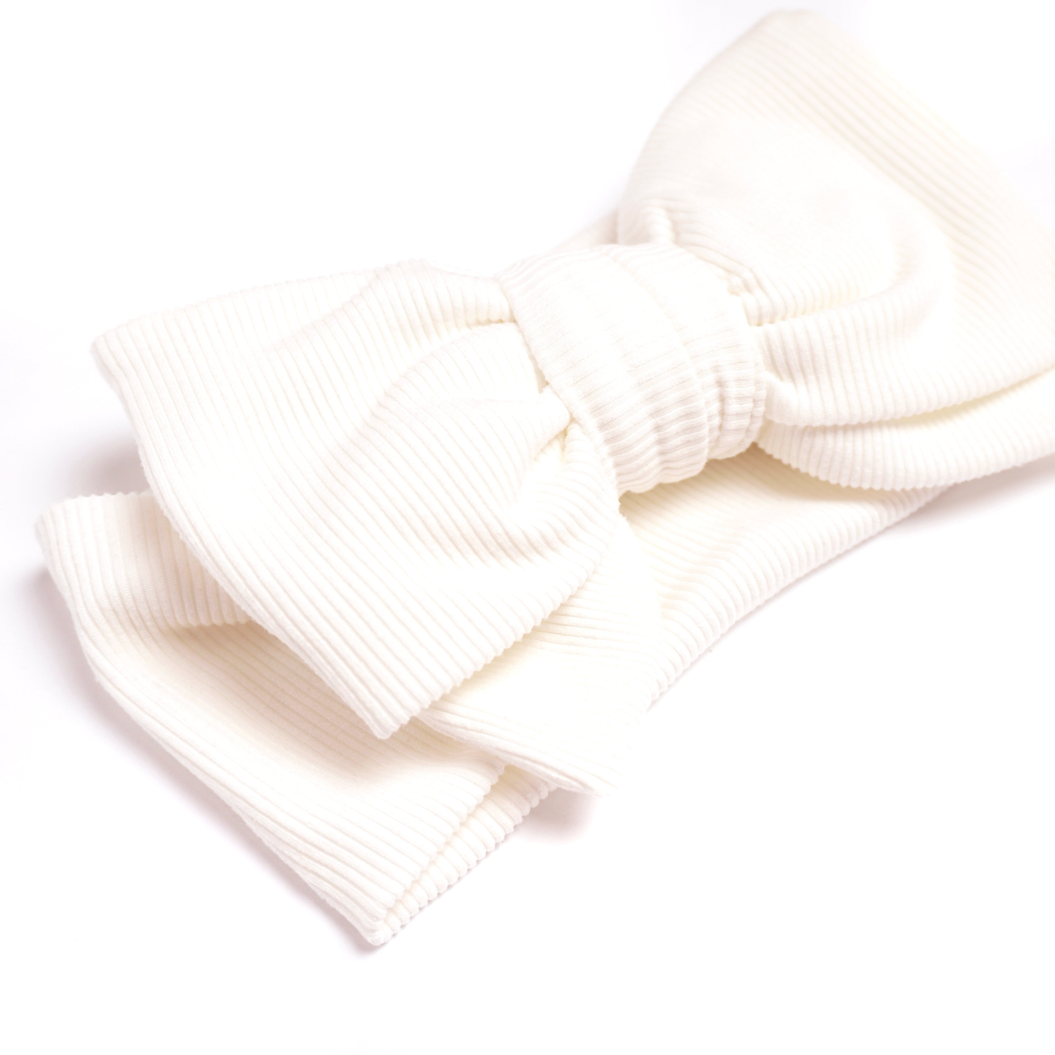 Ribbat Hårband - Vitt