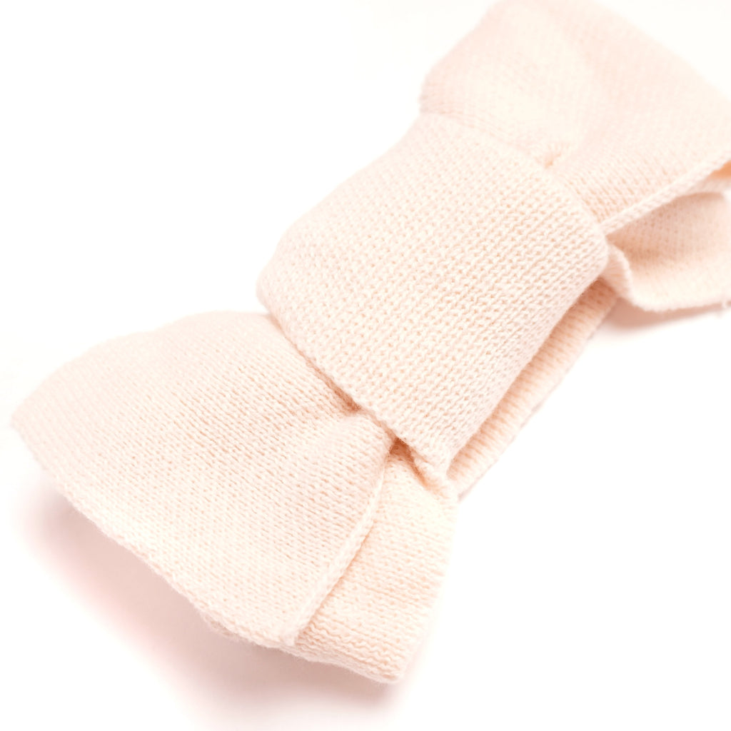 Ribbstickad Hårband - beige