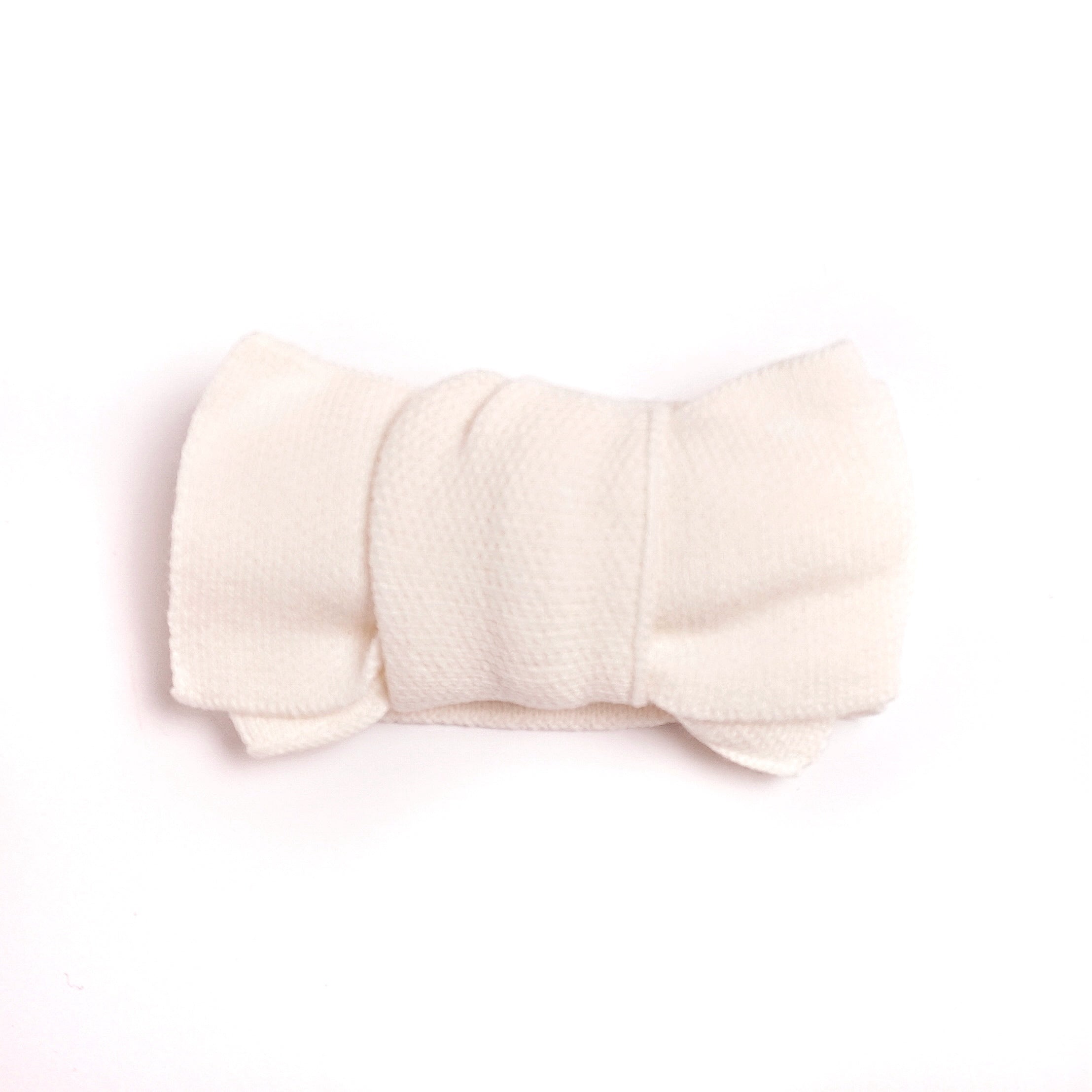 Ribbstickad Hårband - benvit