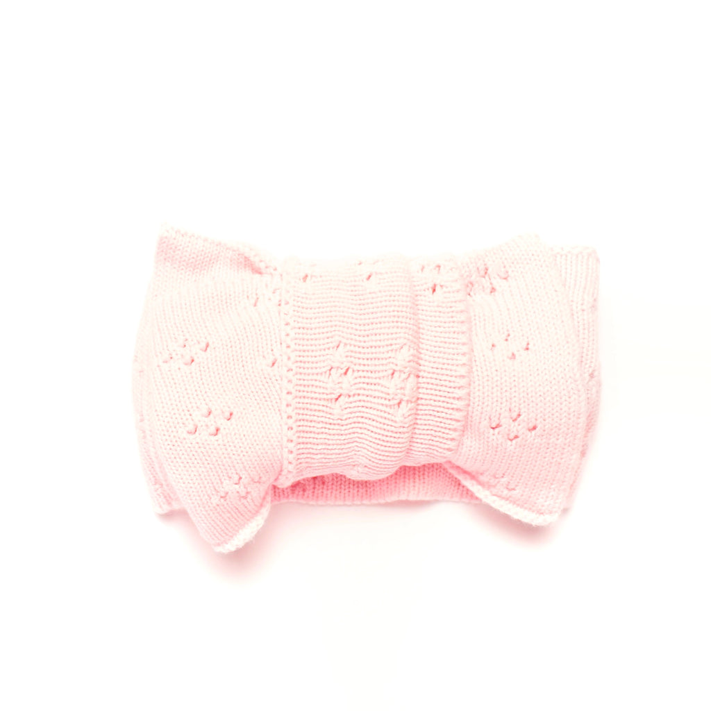 Pointelle Stickad Hårband - babyrosa