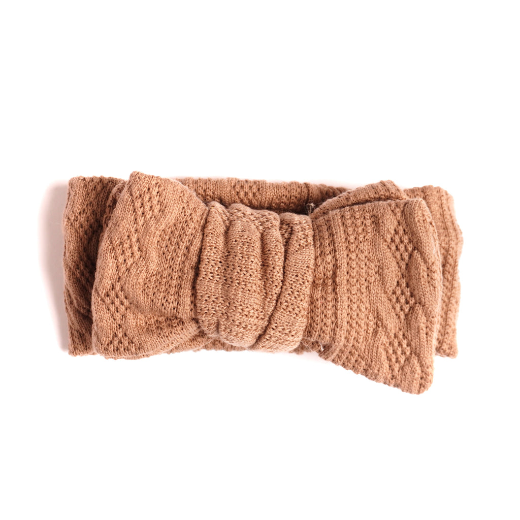 Stickat Hårband - Caramel
