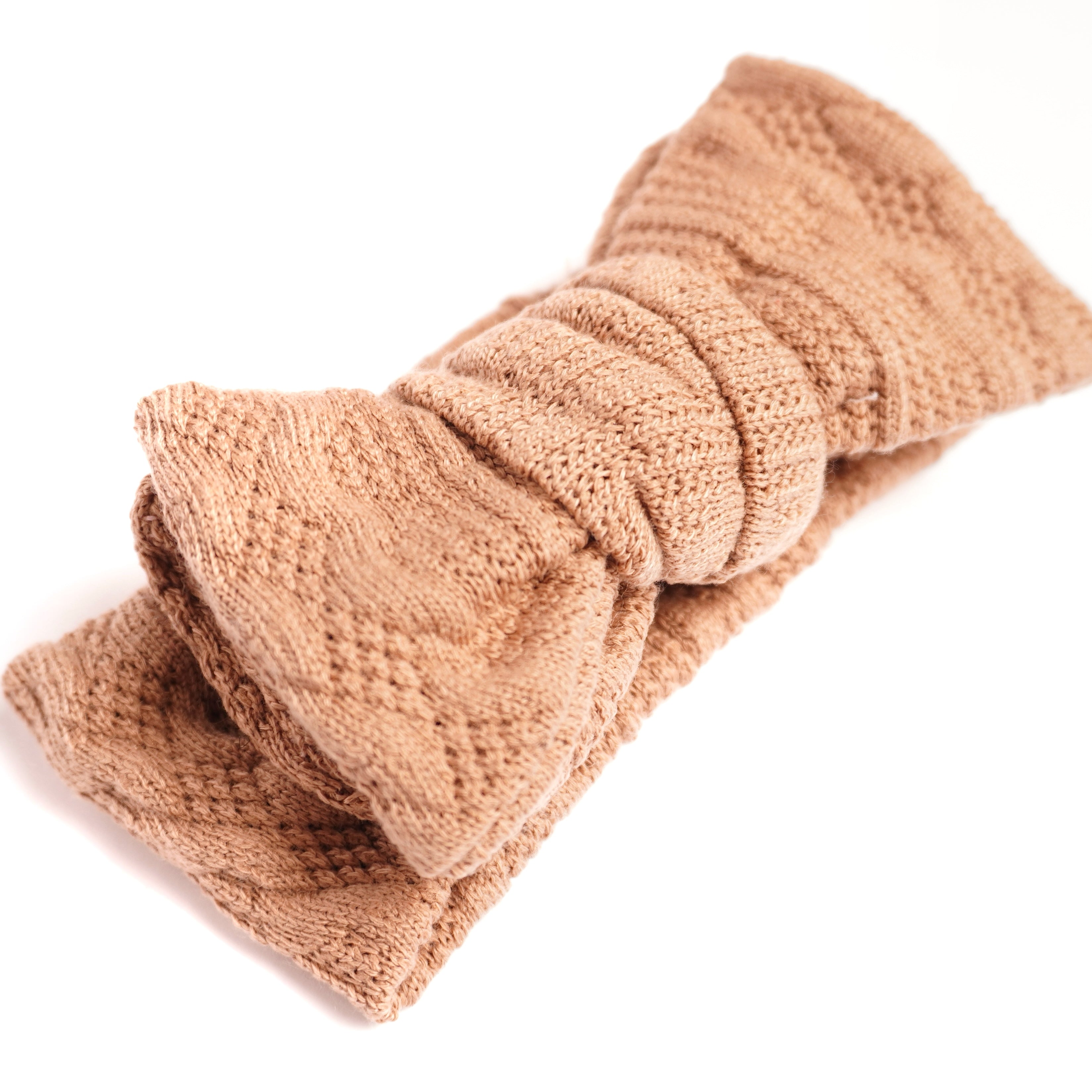 Stickat Hårband - Caramel