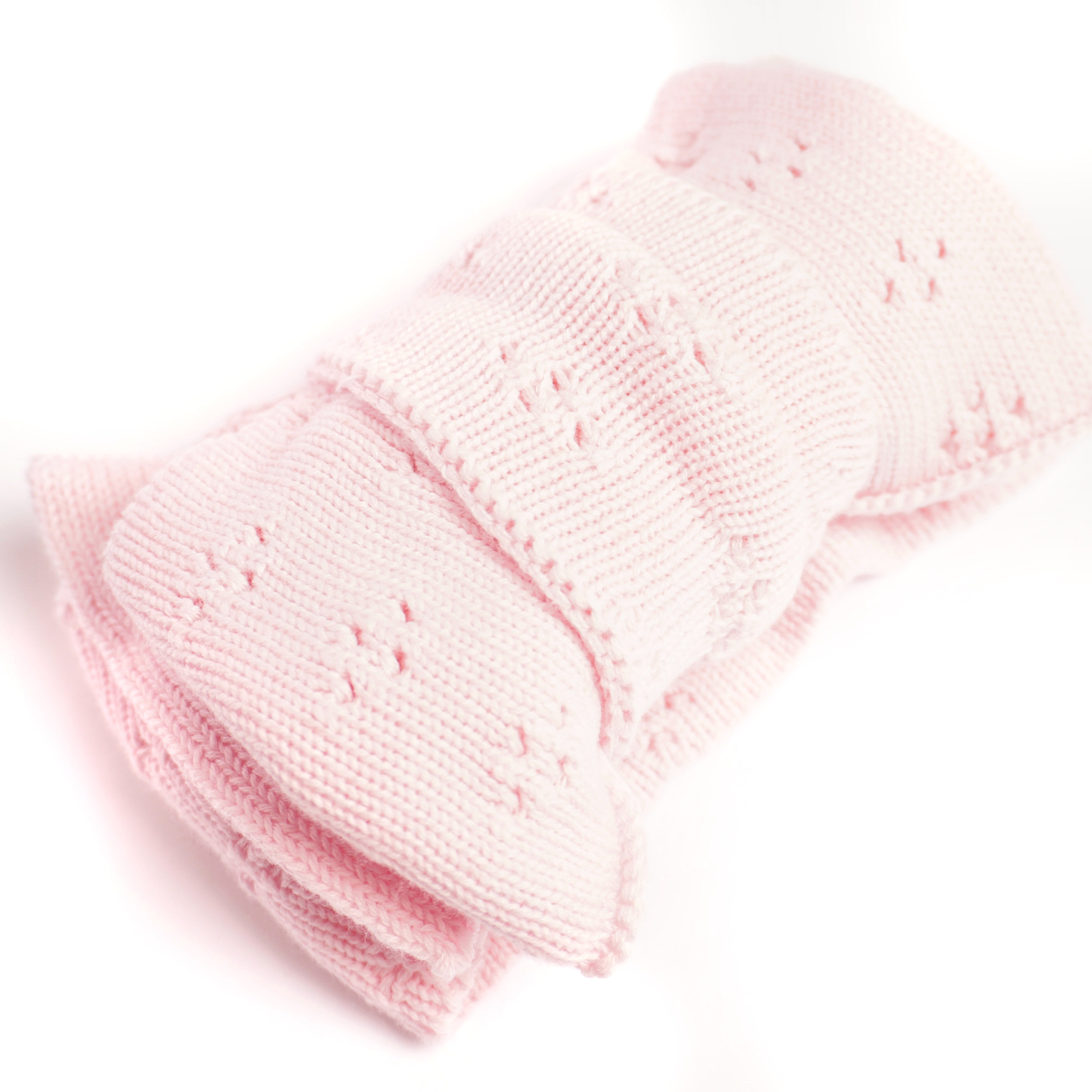 Pointelle Stickad Hårband - babyrosa